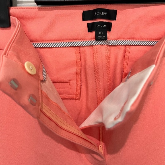 J Crew EUC $98 Tall Hayden Bi-Stretch Cotton Kickout Crop Pant in Guava | Sz 8T - Picture 5 of 6